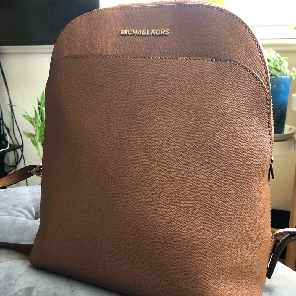 Michael kors leather brown backpack